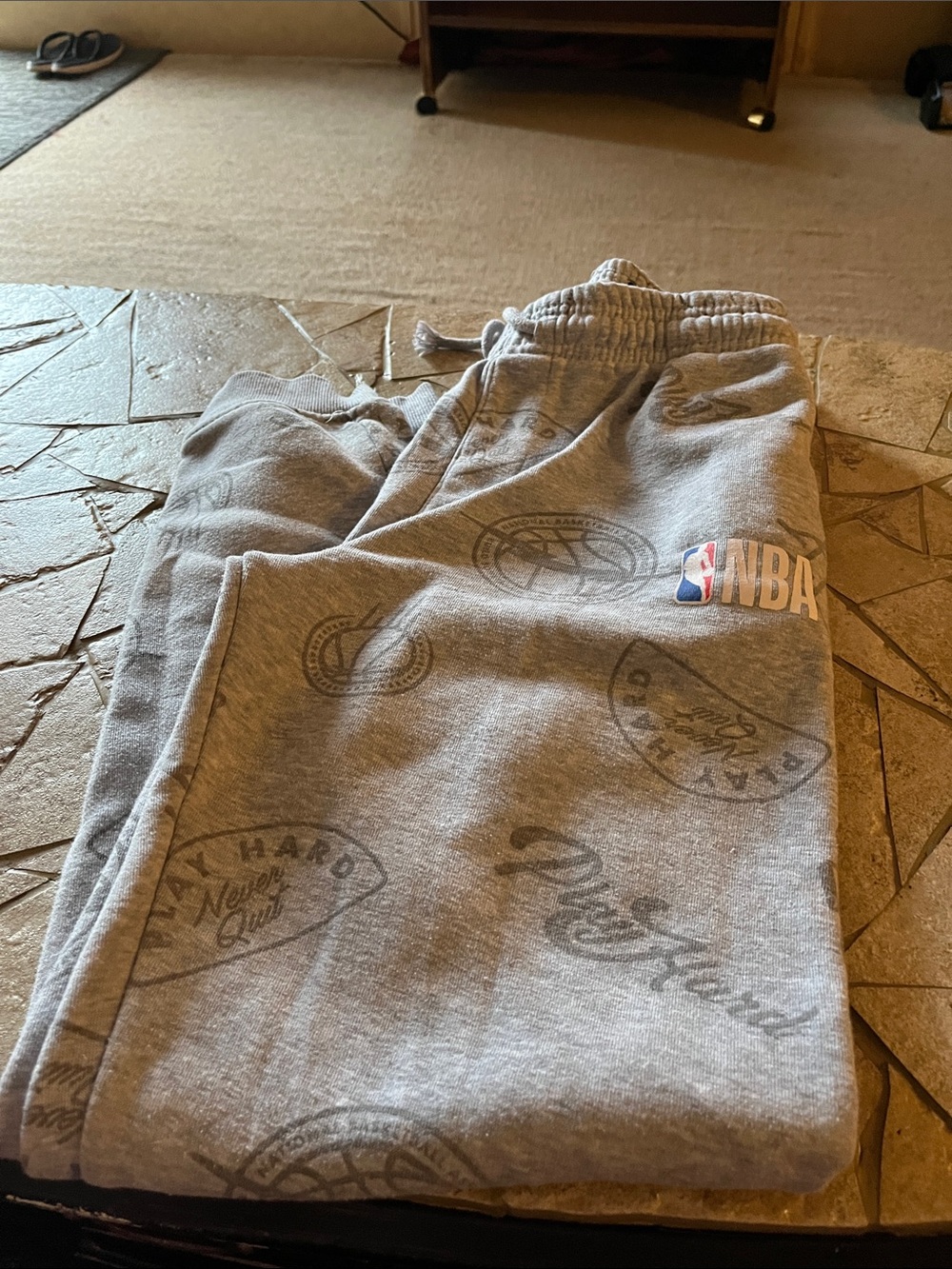 NBA Gray Allover Graphic Kids Sweatpants